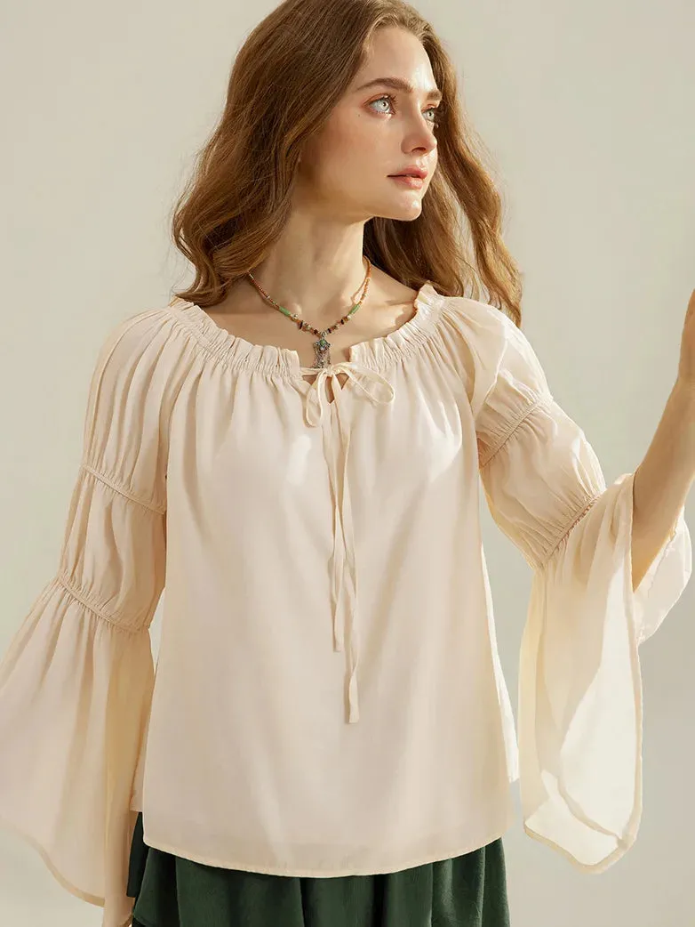 Renaissance Off Shoulder Tops Long Virago Sleeve Tops