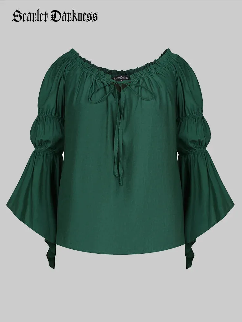 Renaissance Off Shoulder Tops Long Virago Sleeve Tops