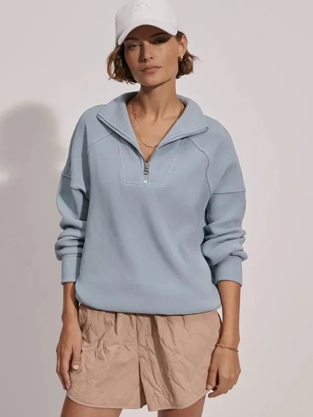 Rhea Half Zip Sweater Ashley Blue