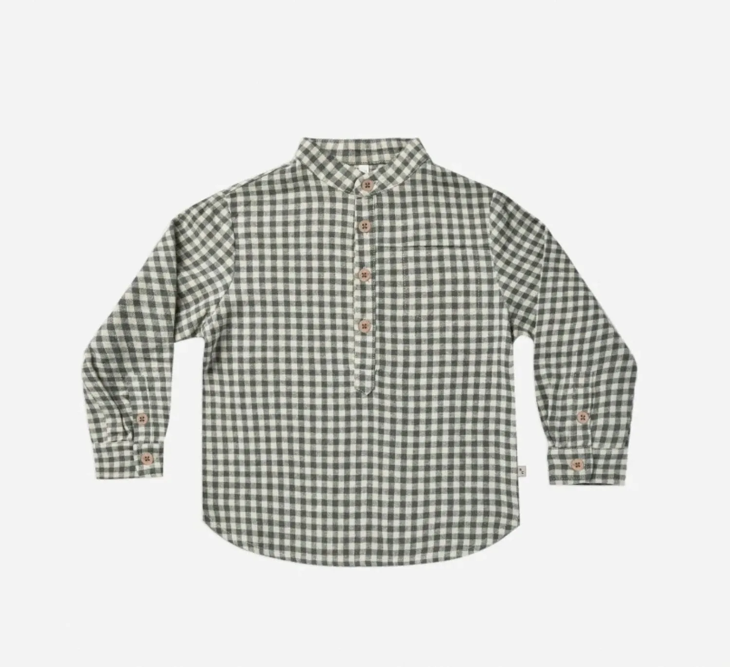 Rylee   Cru Baby to Youth Boys Marine Gingham Mason L/S Shirt