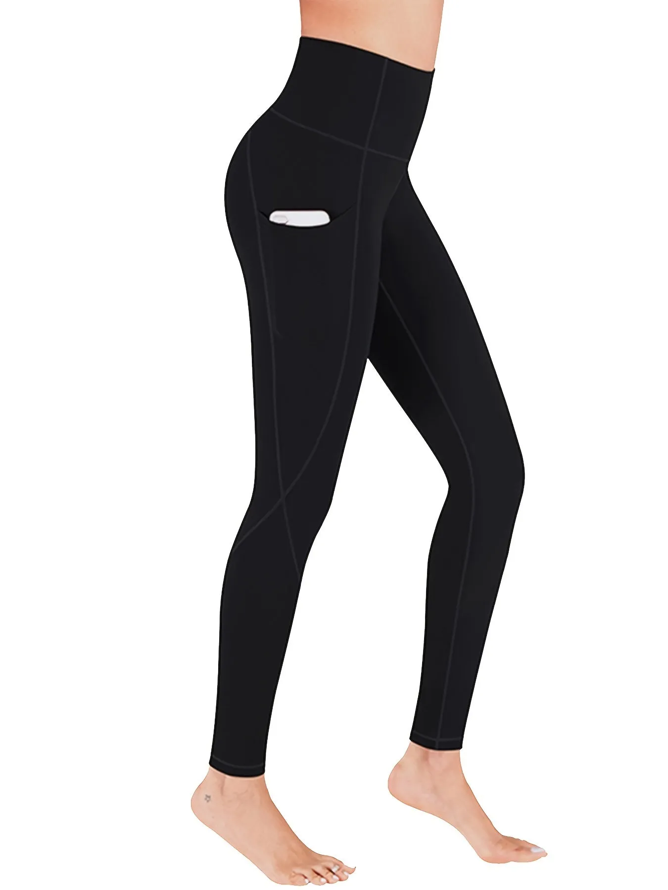 Seamless Yoga Leggings With Phone Pocket High Waist Breathable Fitness Workout Yoga Pants