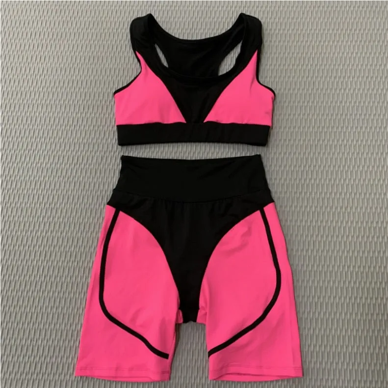 Sports Fitness Suit High Waist Tight Sexy Two Piece Active Wear Quick Drying Yoga Suit Bra Pants Workout set