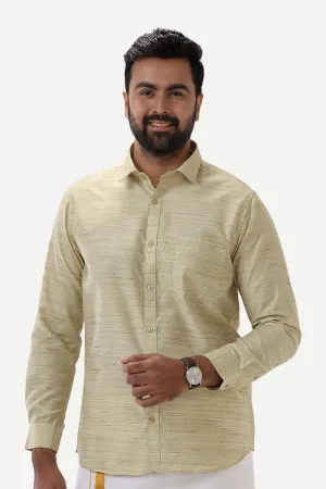 Swaraj - Warm Green Silk Shirts For Men | Uathayam