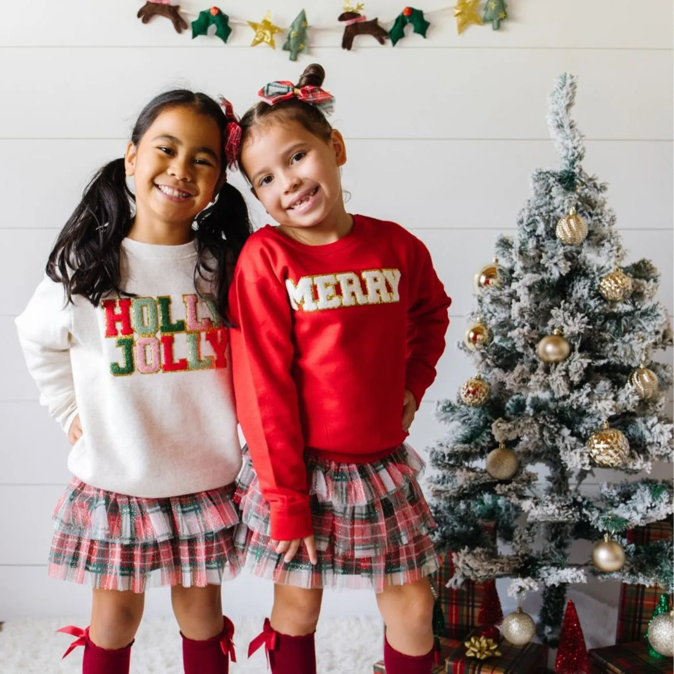 Sweet Wink Girls Red MERRY Patch Holiday Sweatshirt