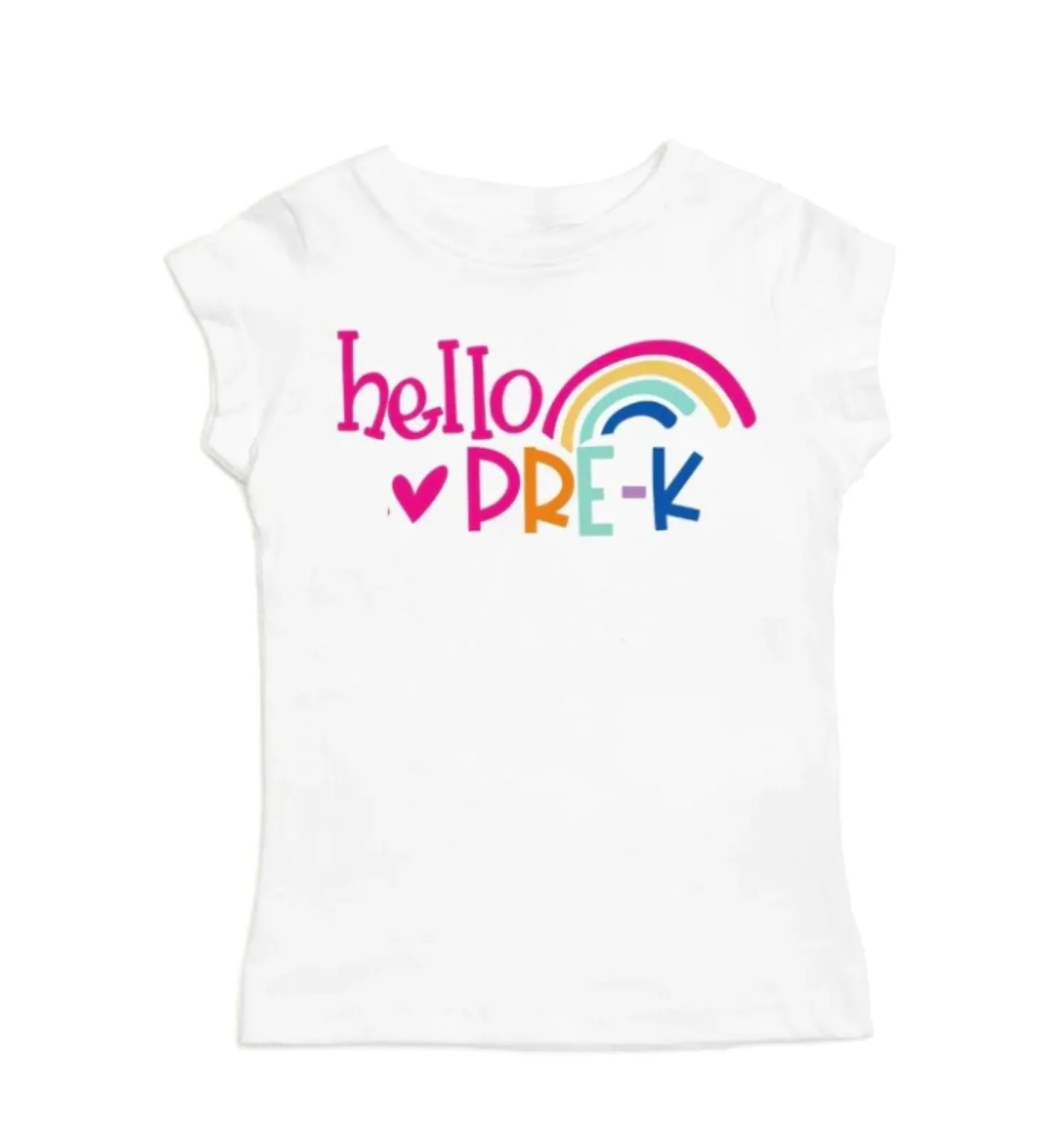 Sweet Wink Girls White HELLO PRE-K Short Sleeve Shirt