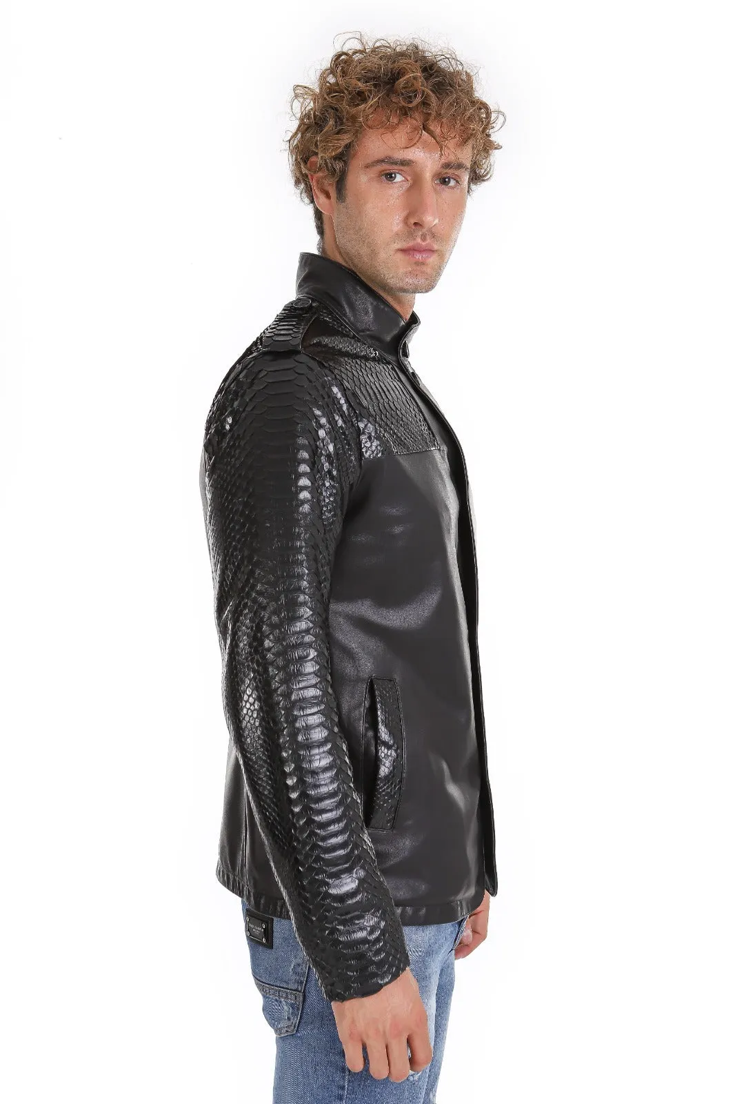 The Hepler Black Leather Men Jacket