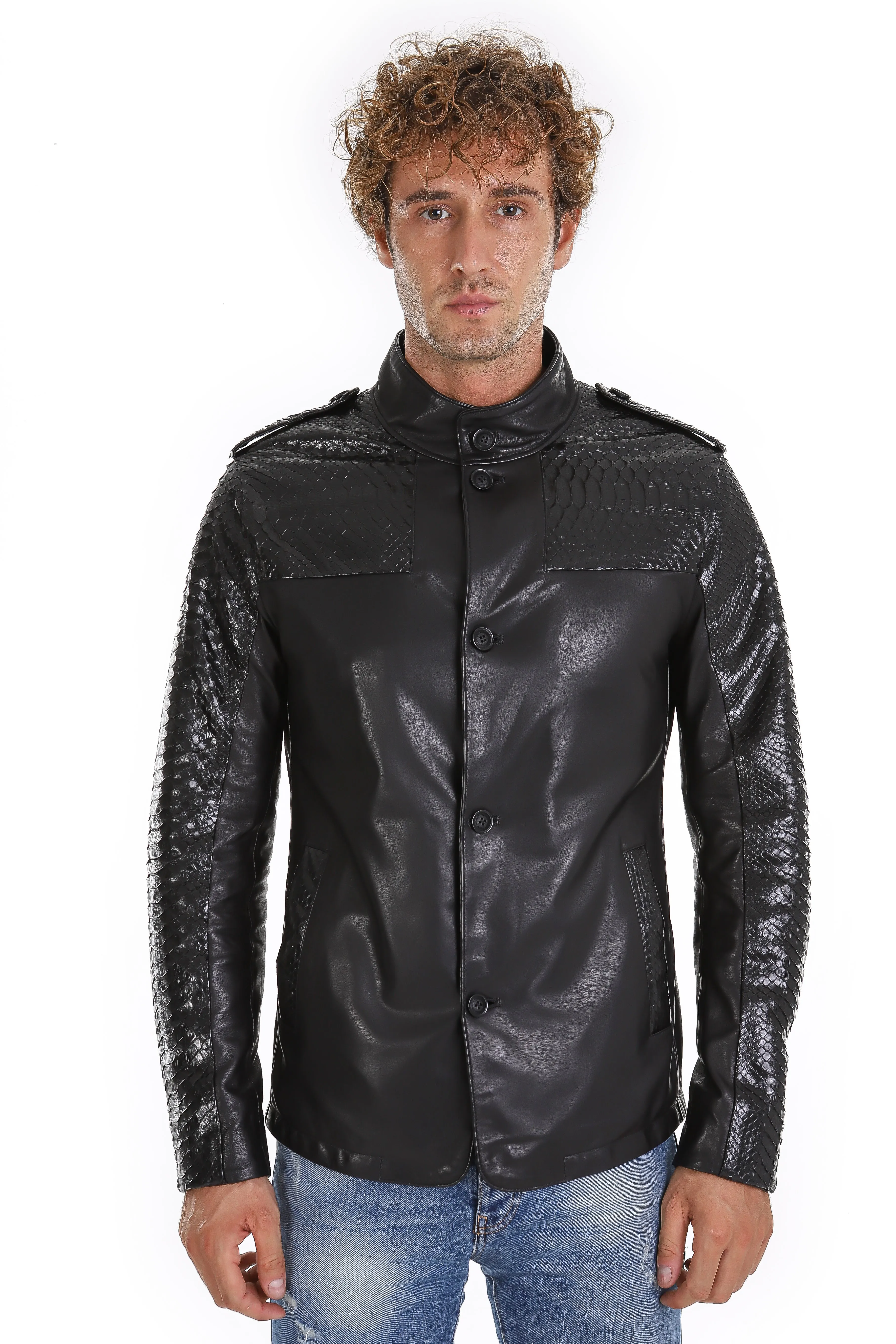 The Hepler Black Leather Men Jacket