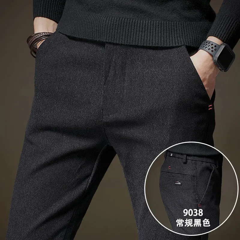 Thicken Men's Casual Sport Pants. Male Clothing. New Solid Full Straight Trousers