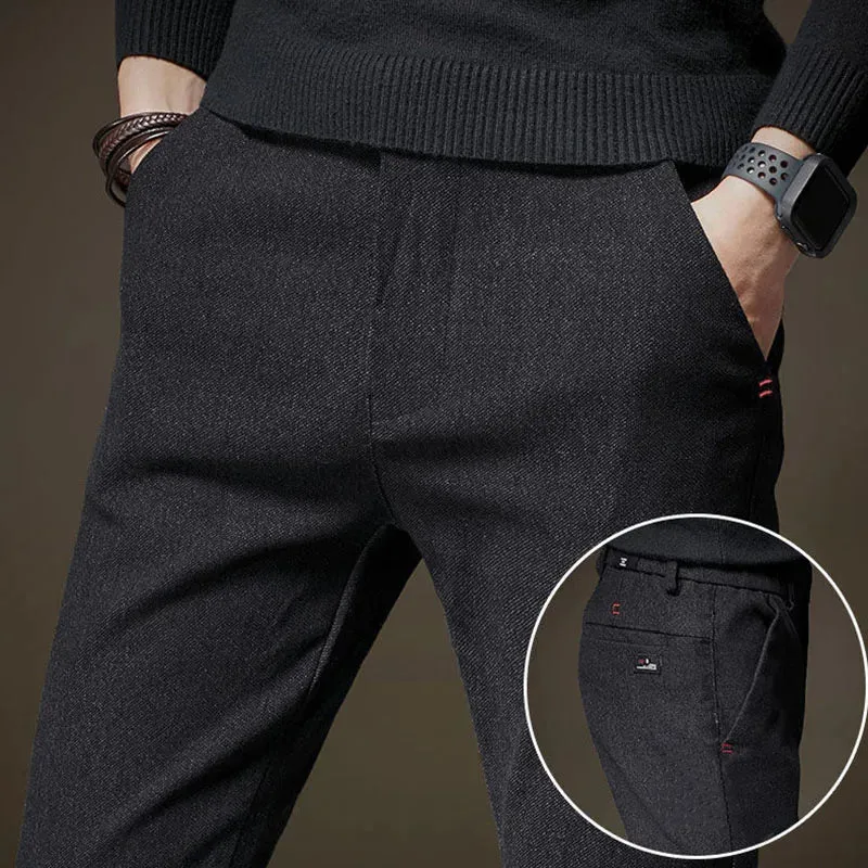 Thicken Men's Casual Sport Pants. Male Clothing. New Solid Full Straight Trousers