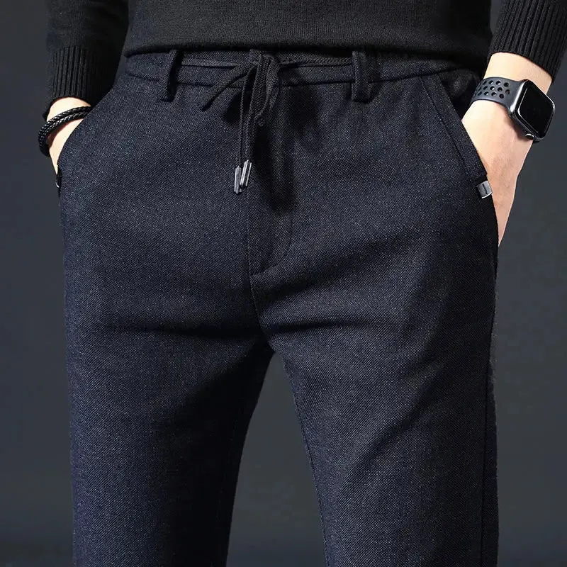 Thicken Men's Casual Sport Pants. Male Clothing. New Solid Full Straight Trousers