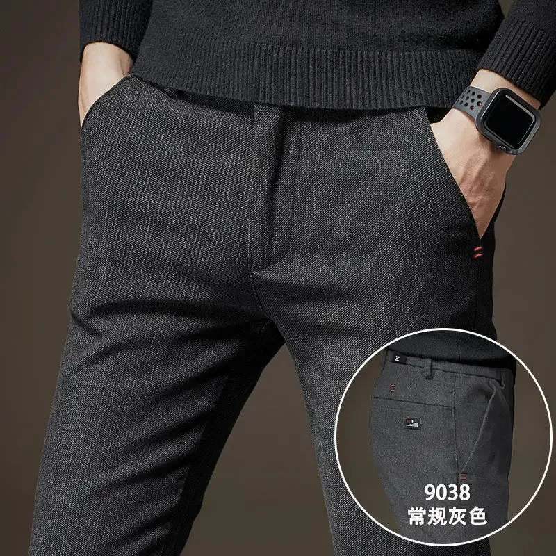 Thicken Men's Casual Sport Pants. Male Clothing. New Solid Full Straight Trousers