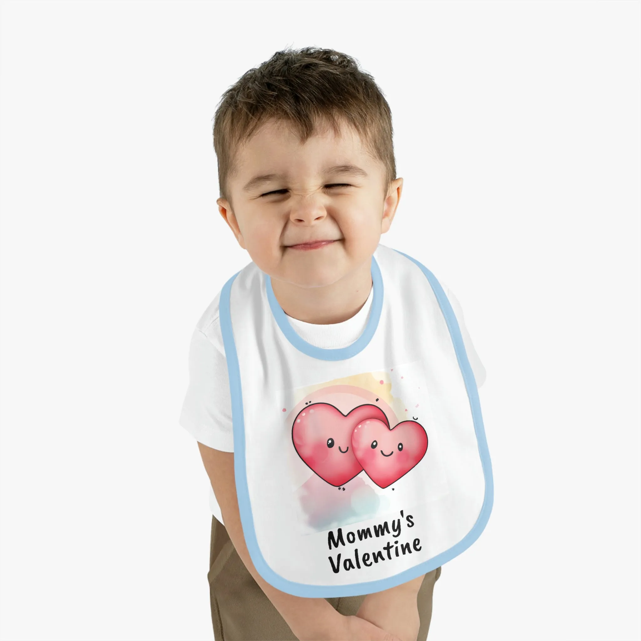 Valentine's "Mommy's Valentine" II Baby Contrast Trim Jersey Bib