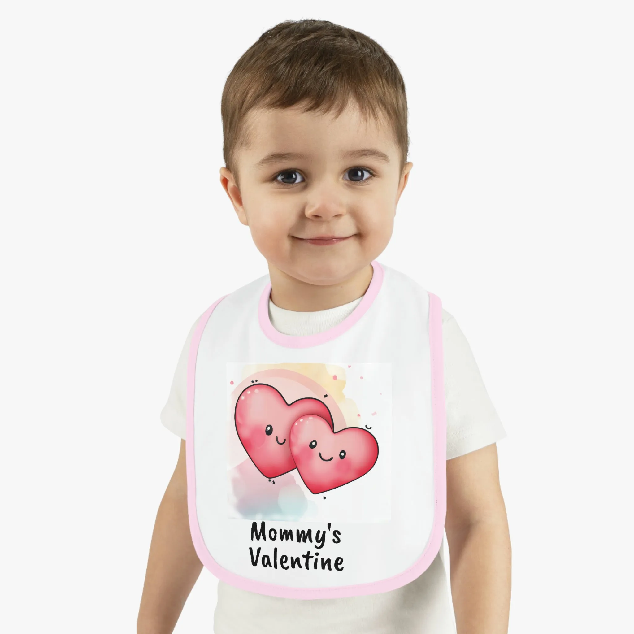 Valentine's "Mommy's Valentine" II Baby Contrast Trim Jersey Bib