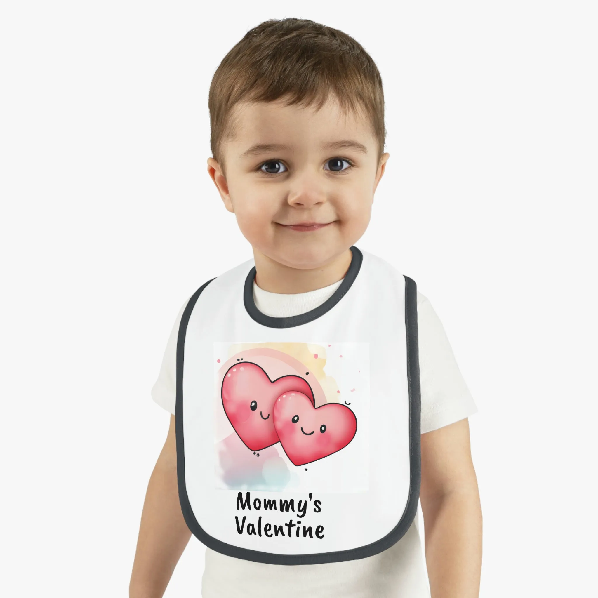 Valentine's "Mommy's Valentine" II Baby Contrast Trim Jersey Bib