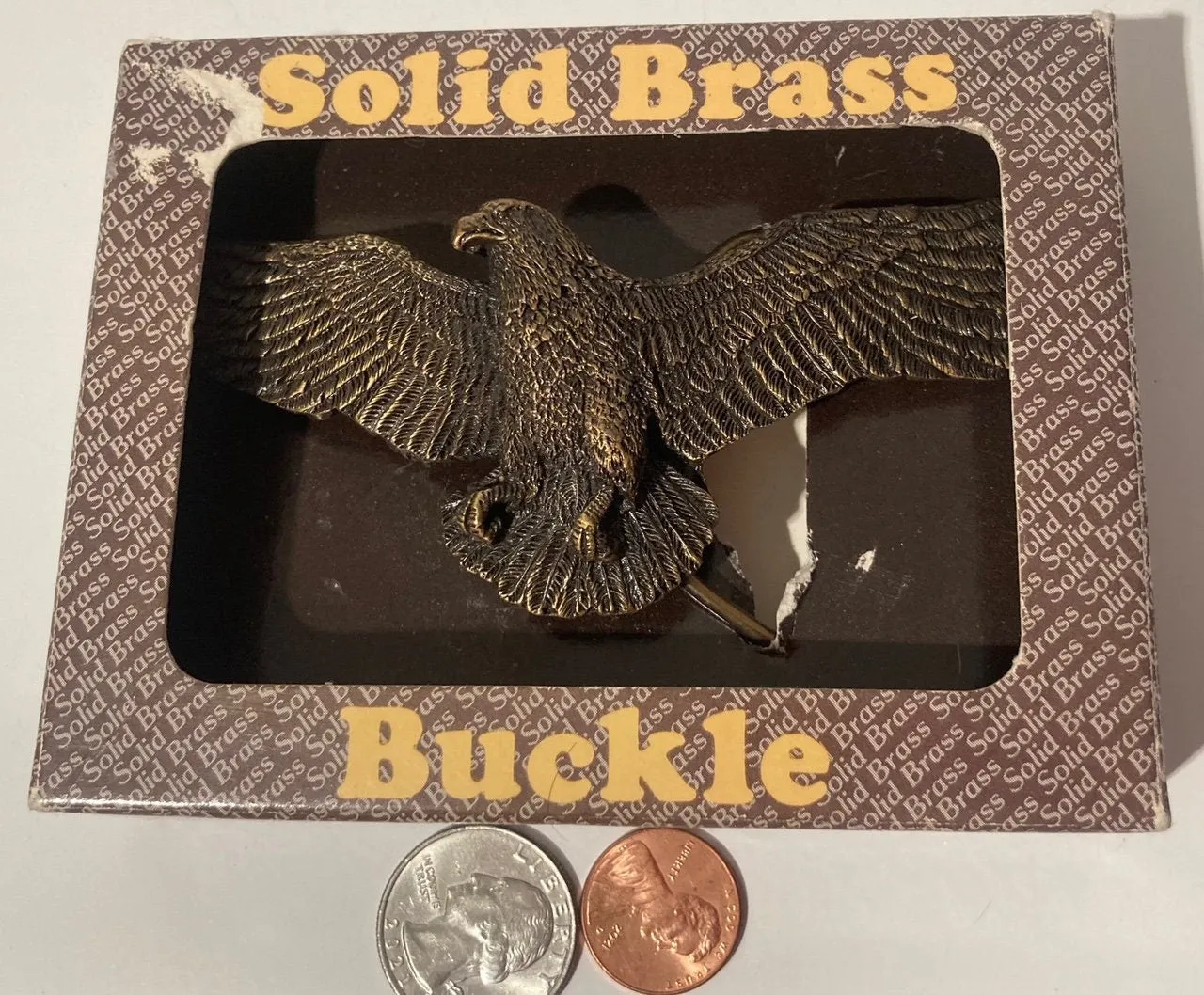 Vintage 1979 Metal Belt Buckle, Eagle, BTS, 4 3/4", Thick Metal, Quality, Made in USA, Country and Western, Heavy Duty, Fashion, Belts