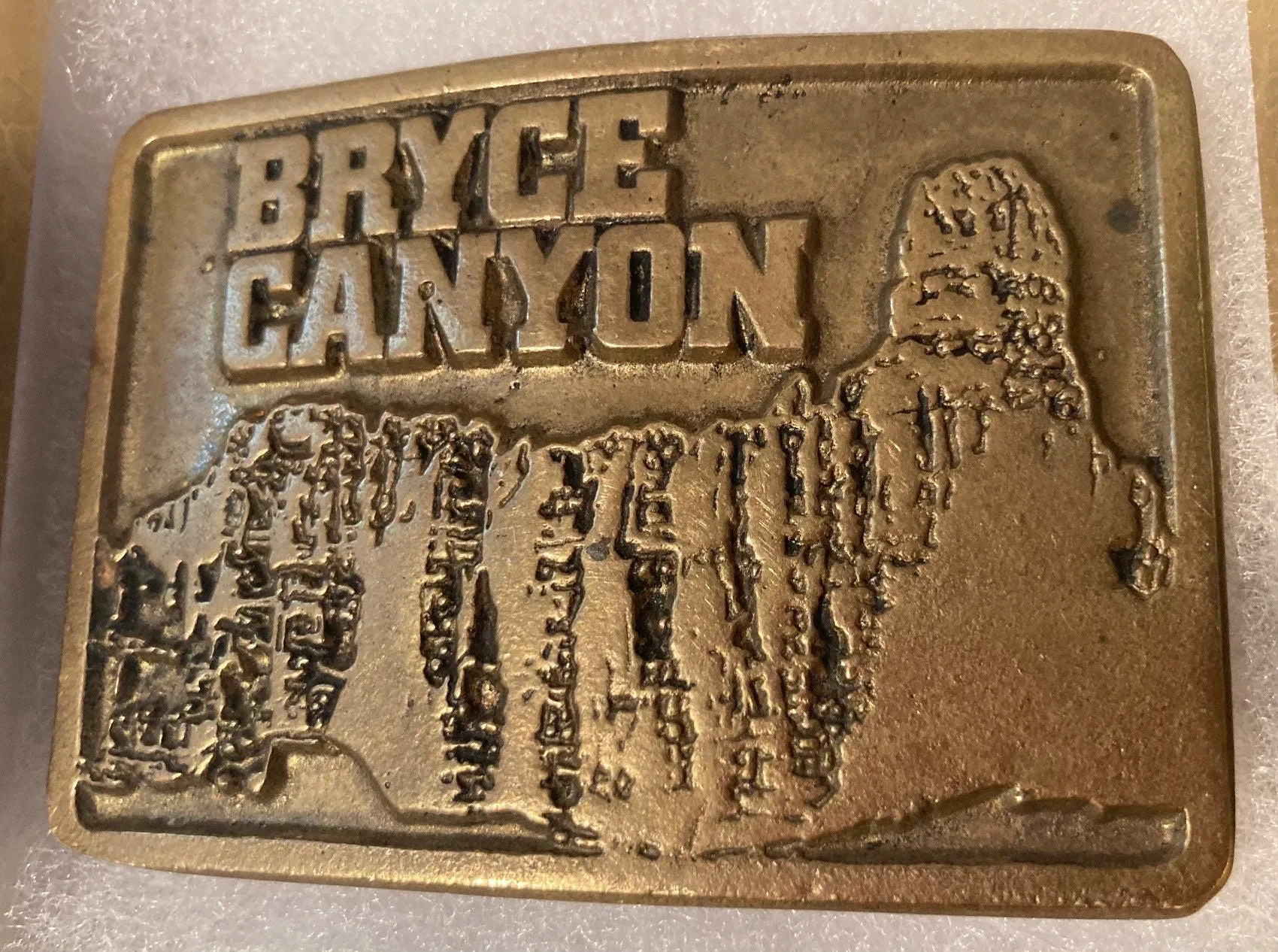 Vintage Metal Belt Buckle, Bryce Canyon, National Park, Nice Design, 3" x 2 1/4", Heavy Duty, Quality, Thick Metal, Made in USA, For Belts