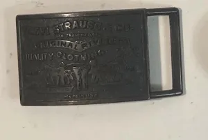 Vintage Metal Belt Buckle, Levi Strauss & Co, Heavy Duty, Quality, Made in USA, For Belts, Fashion, Shelf Display, Western Wear,