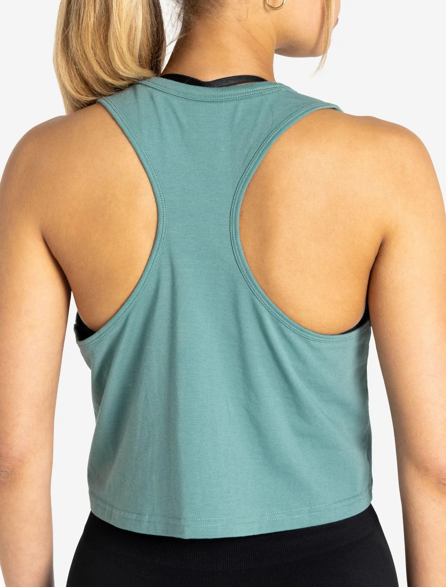 Wave Crop Tank - Teal