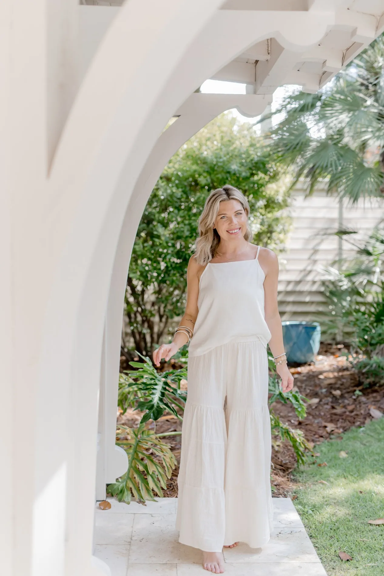 Women's Bella Maxi Pants (soft white linen)