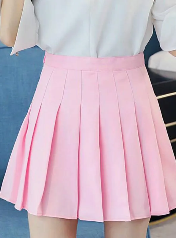 WOMEN'S FASHION SLIM WAIST CASUAL TENNIS SKIRTS