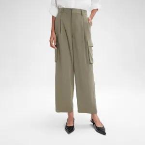 Women's High-Rise Straight Leg Cargo Pants - A New Day Green S