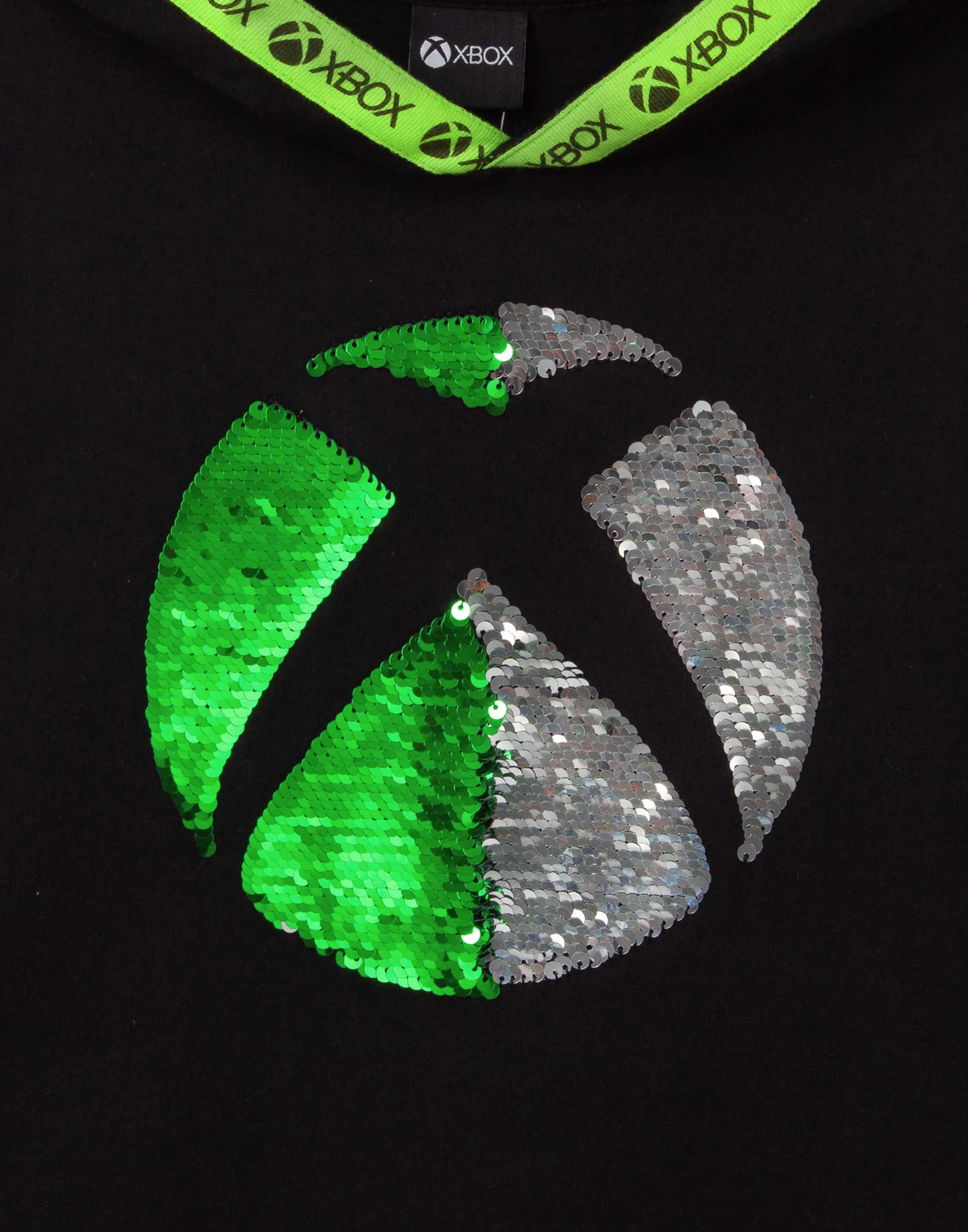 XBOX Logo Flip Sequin Boys Black Hoodie