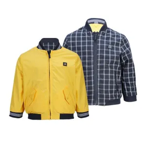 YELLOW/NAVY REVERSIBLE WIND BREAKER BOYS JACKET